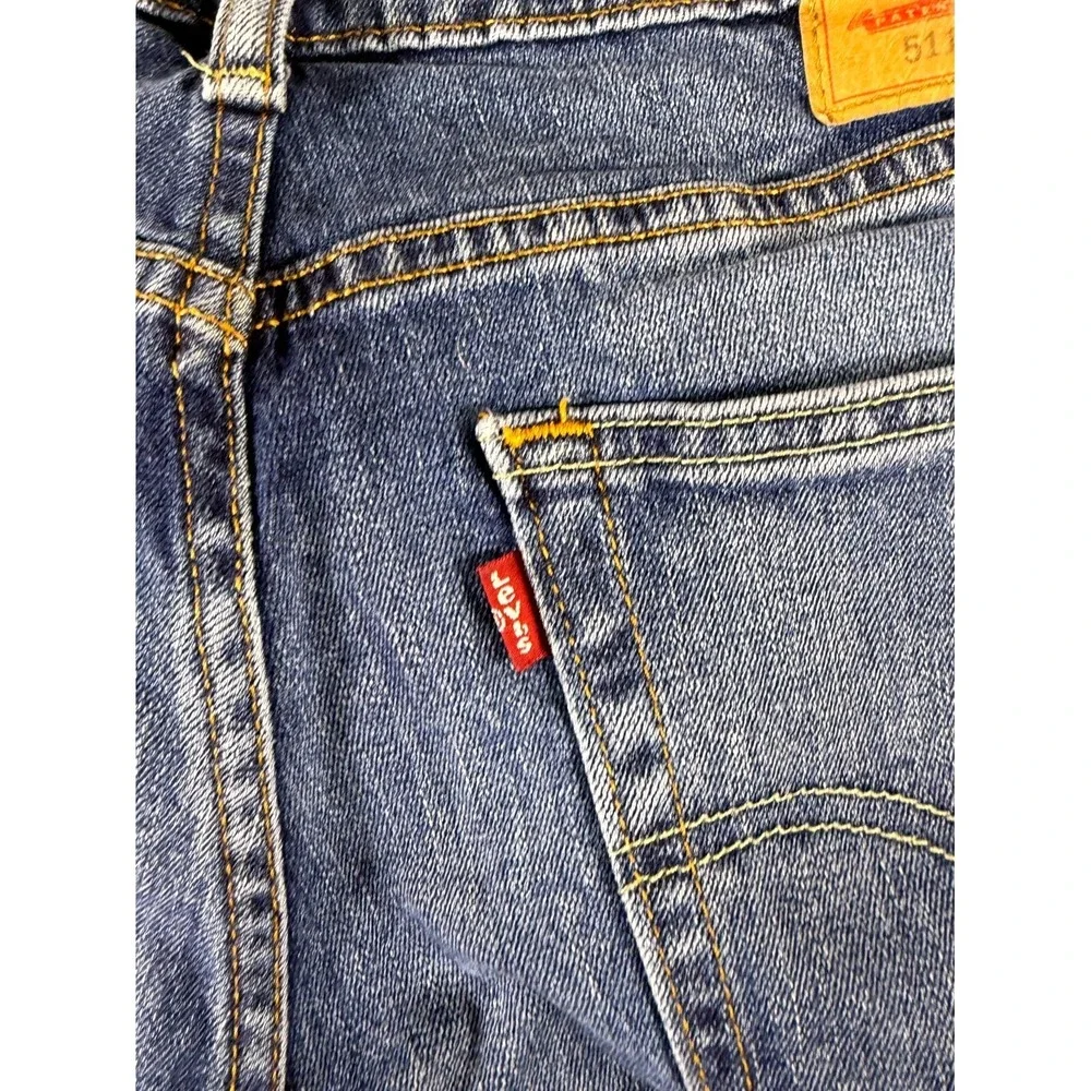 Levi's 511 Jeans Men 34x32 Blue Denim Medium Wash Streetwear Grunge Straight Leg